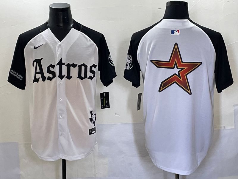 Men 2025 Houston Astros Blank White Black Five generations Joint Name Nike MLB Jersey style 16